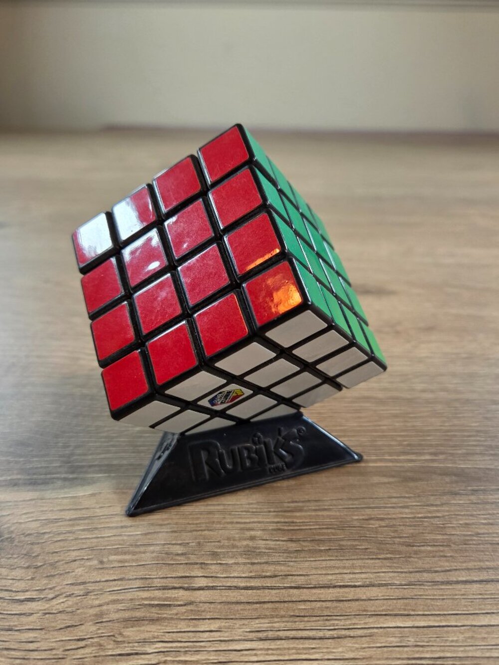 Rubik's 4x4 Master Cube Puzzle Game‎ with Black Triangular Display Stand Set